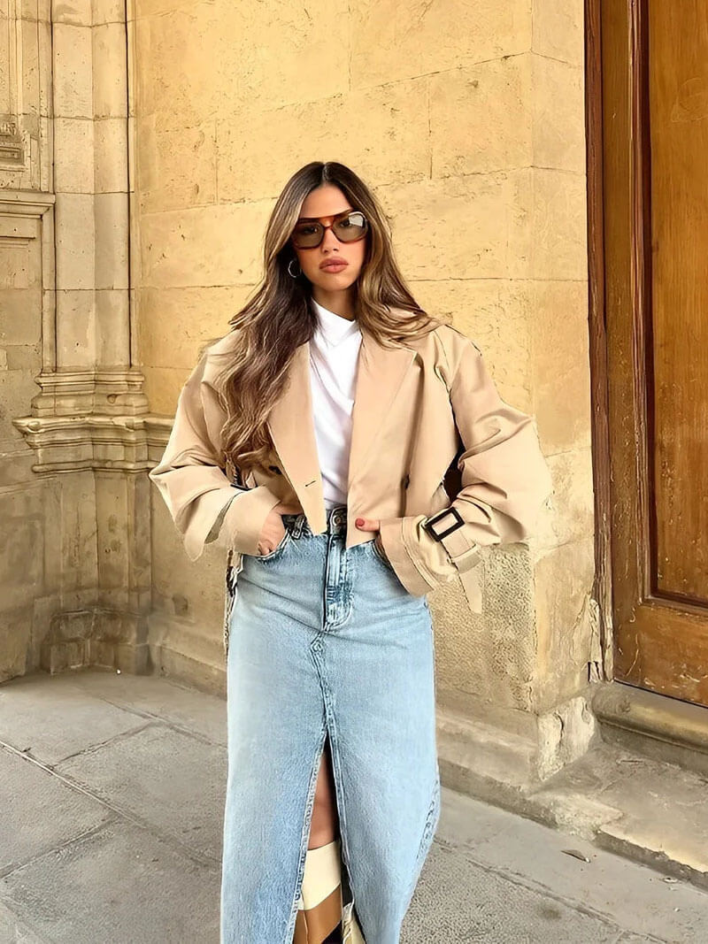 NIA | CROPPED TRENCHCOAT