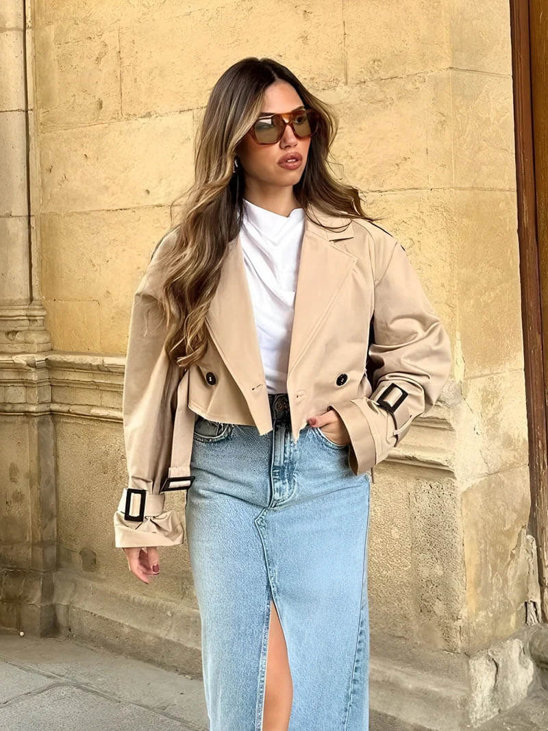 NIA | CROPPED TRENCHCOAT